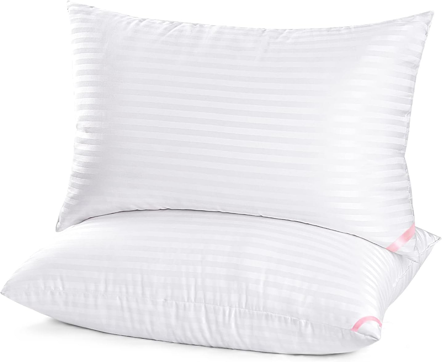 EIUE Hotel Collection Bed Pillows for Sleeping 2 Pack Queen Size shown as two soft white pillows